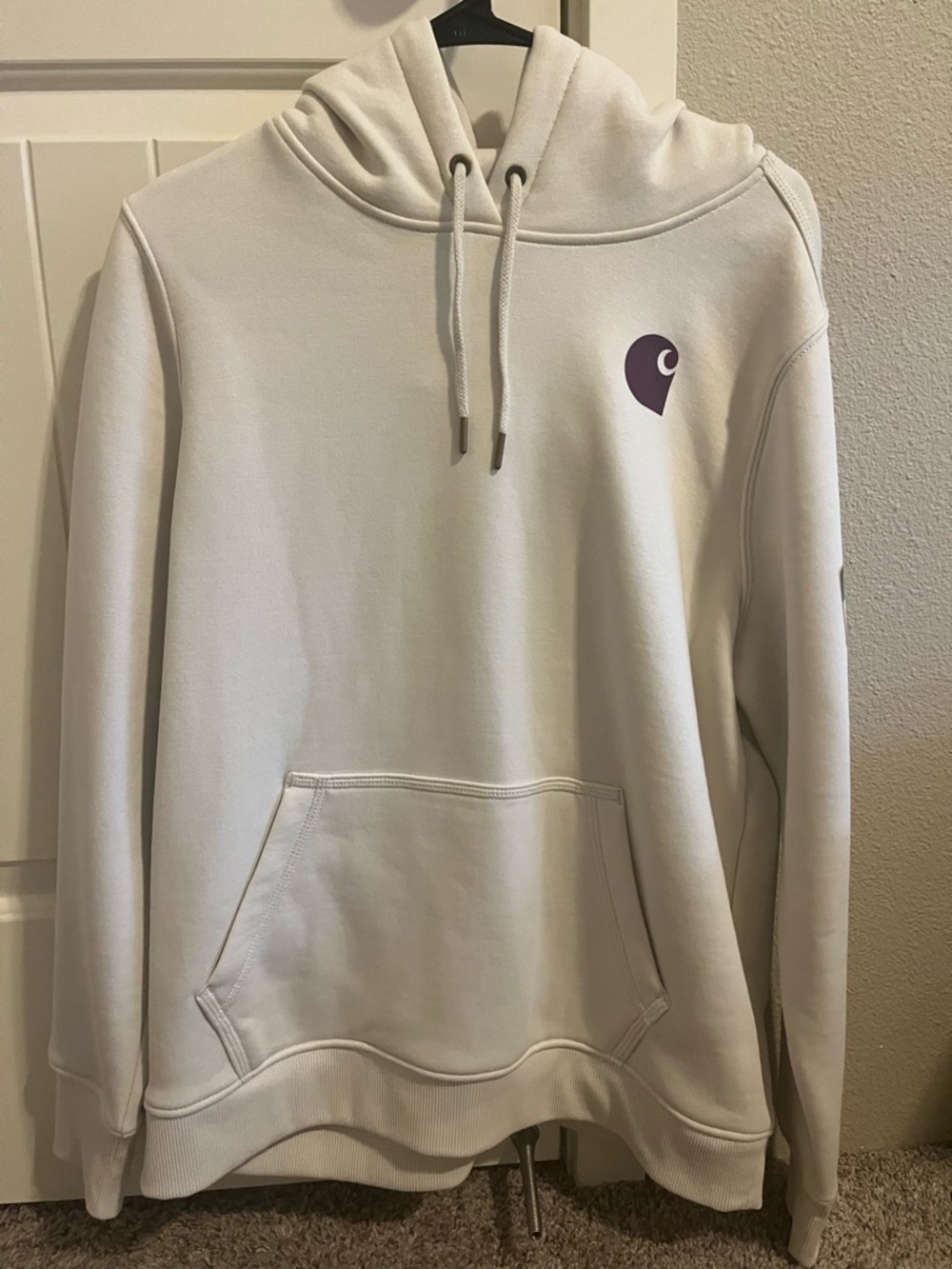 New Women Carhartt Cream Hooded Sweatshirt.